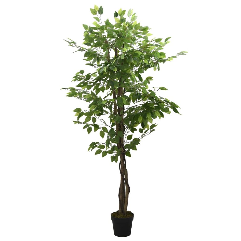 vidaXL Artificial Ficus Tree 378 Leaves 80 cm Green - anydaydirect