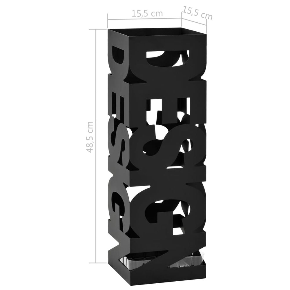 Umbrella Stand Design Steel Black - anydaydirect