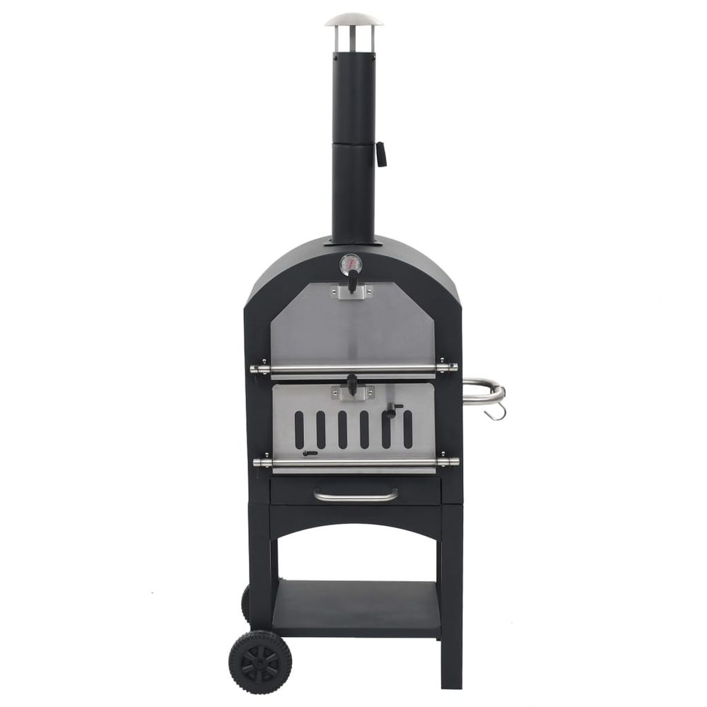 Charcoal Fired Outdoor Pizza Oven with Fireclay Stone - anydaydirect