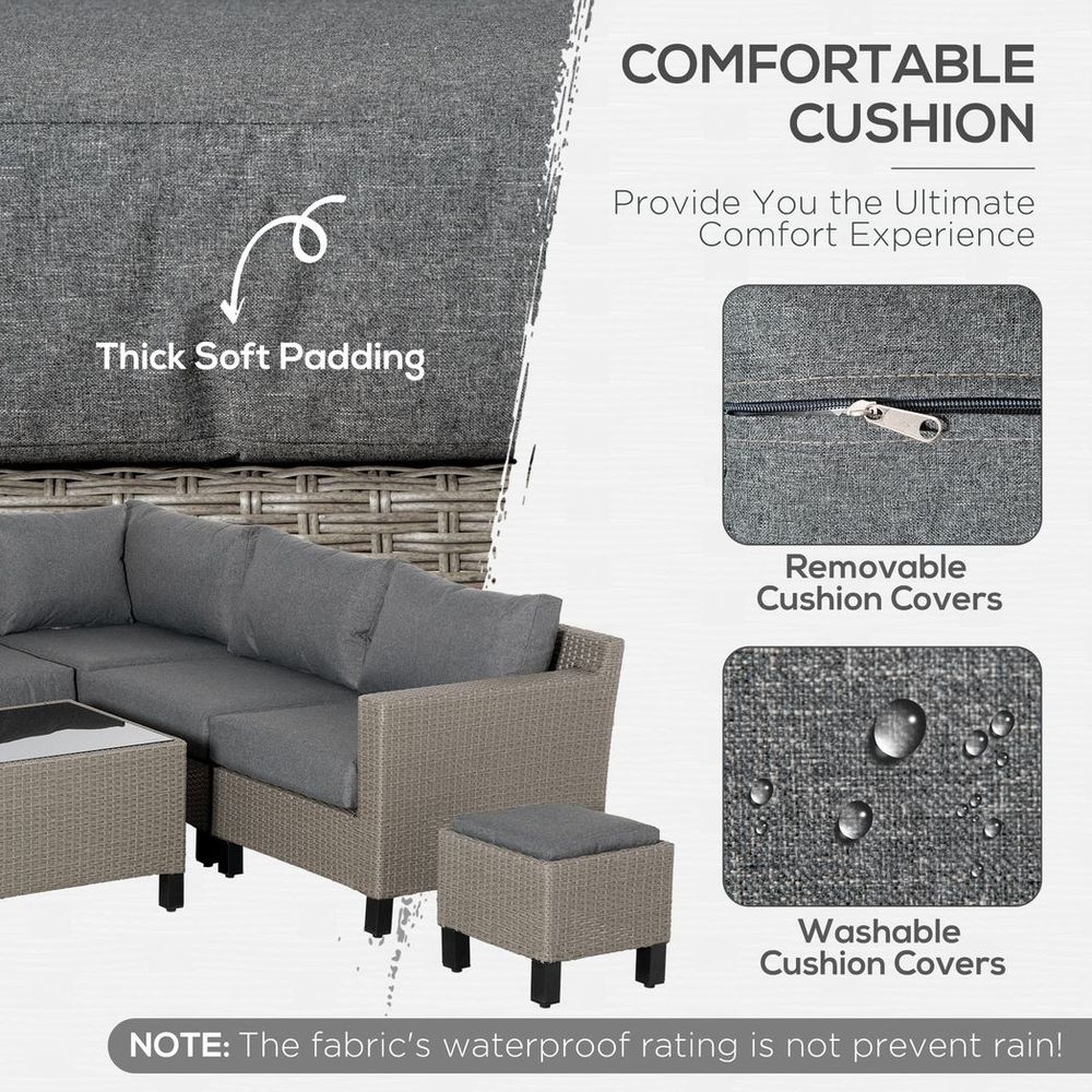 8 PCS Outdoor PE Rattan Wicker Conservatory Sofa Set, Patio Furniture - anydaydirect