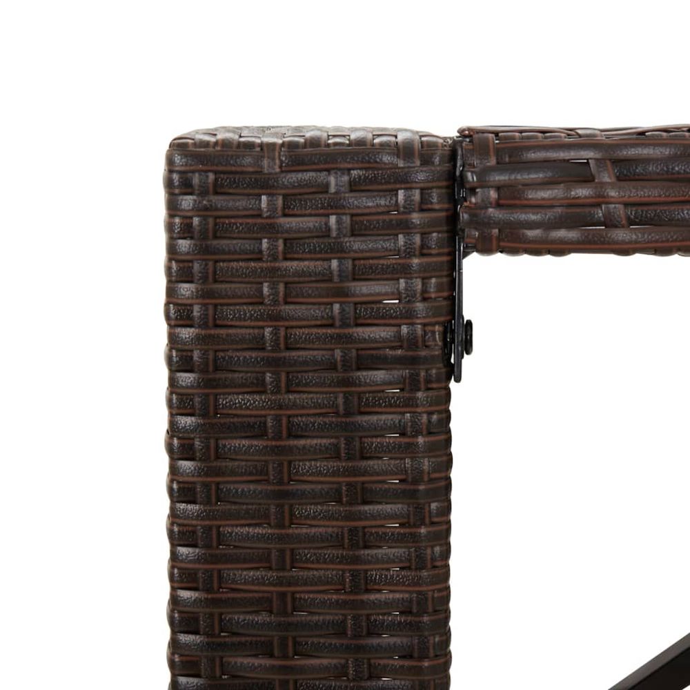 Bar Table with Glass Top Brown 105x80x110 cm Poly Rattan - anydaydirect