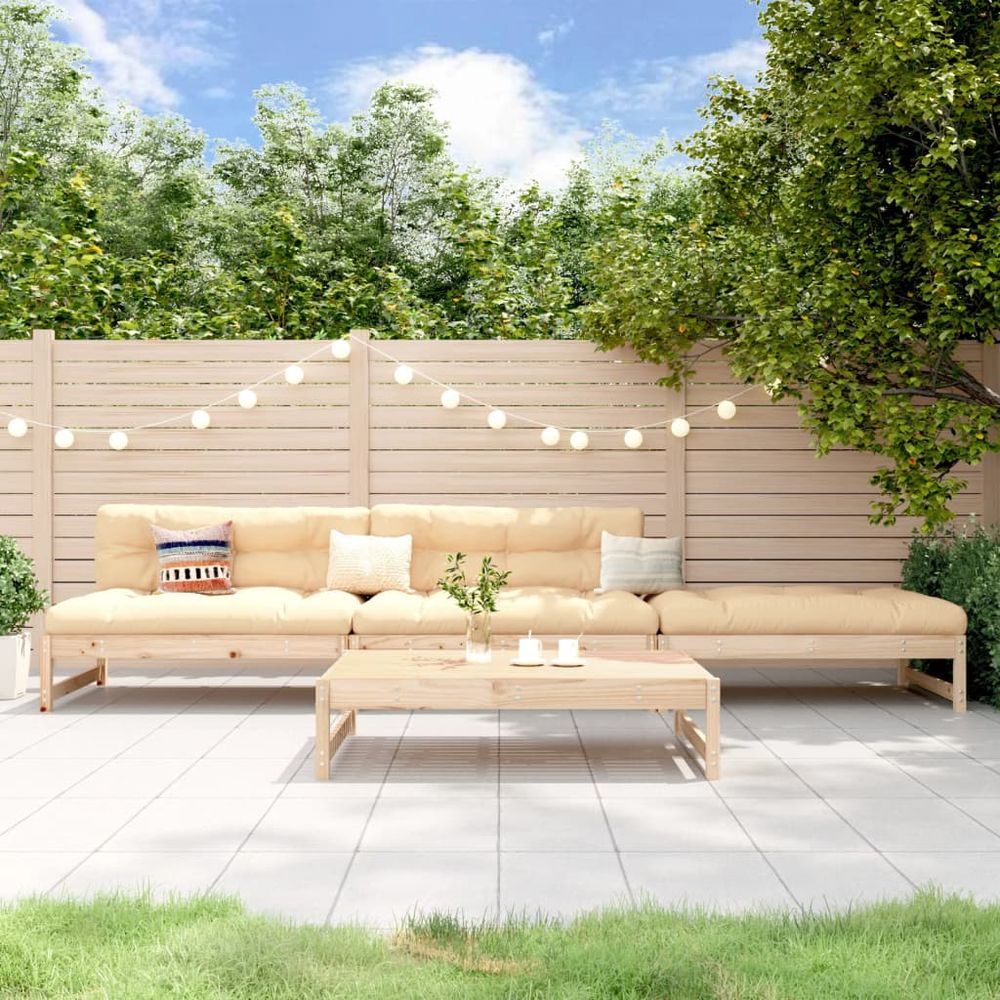 vidaXL 4 Piece Garden Lounge Set Solid Wood Pine - anydaydirect