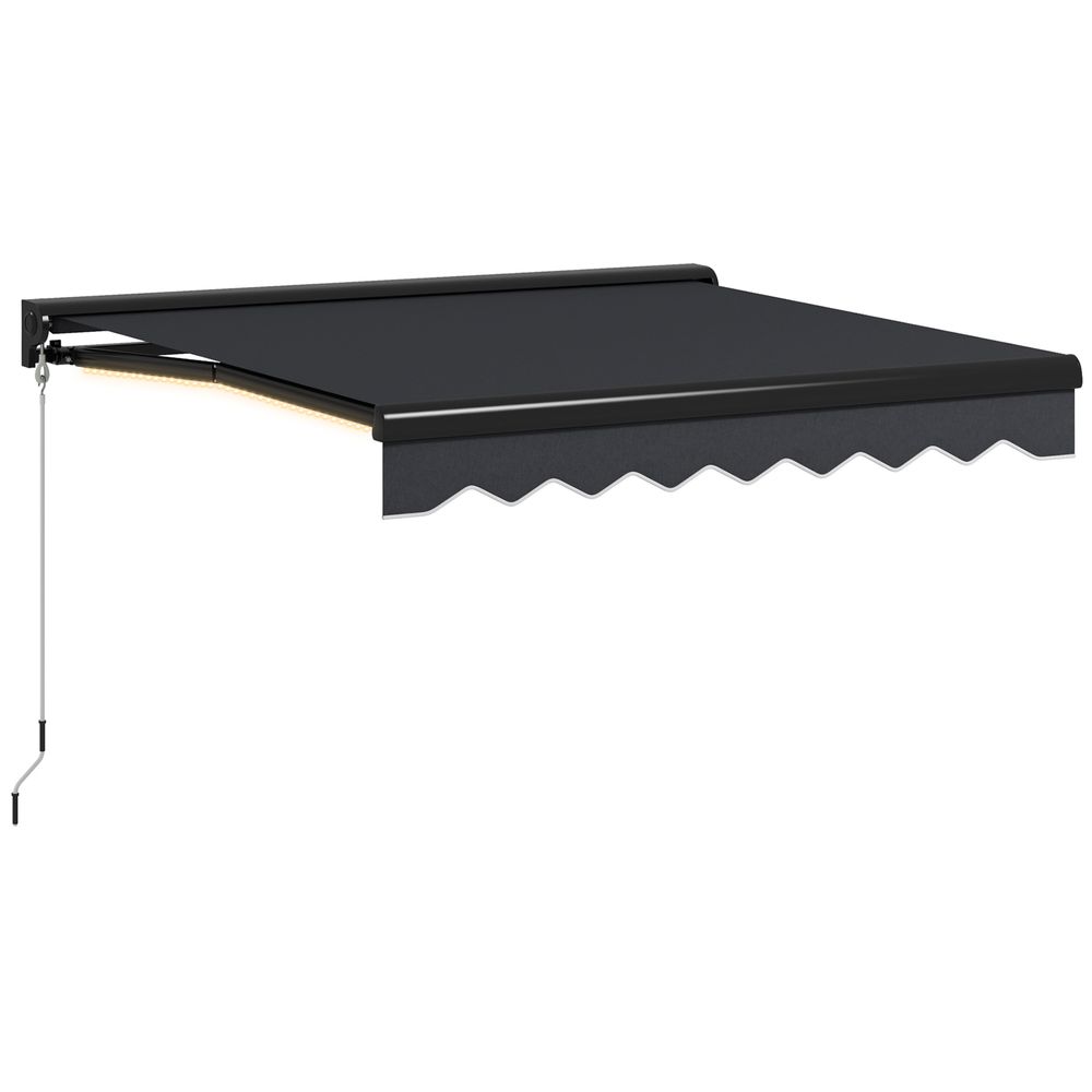 Outsunny 2.5 x 2m Electric Awning with LED Light, Sun Canopies for Patio - anydaydirect