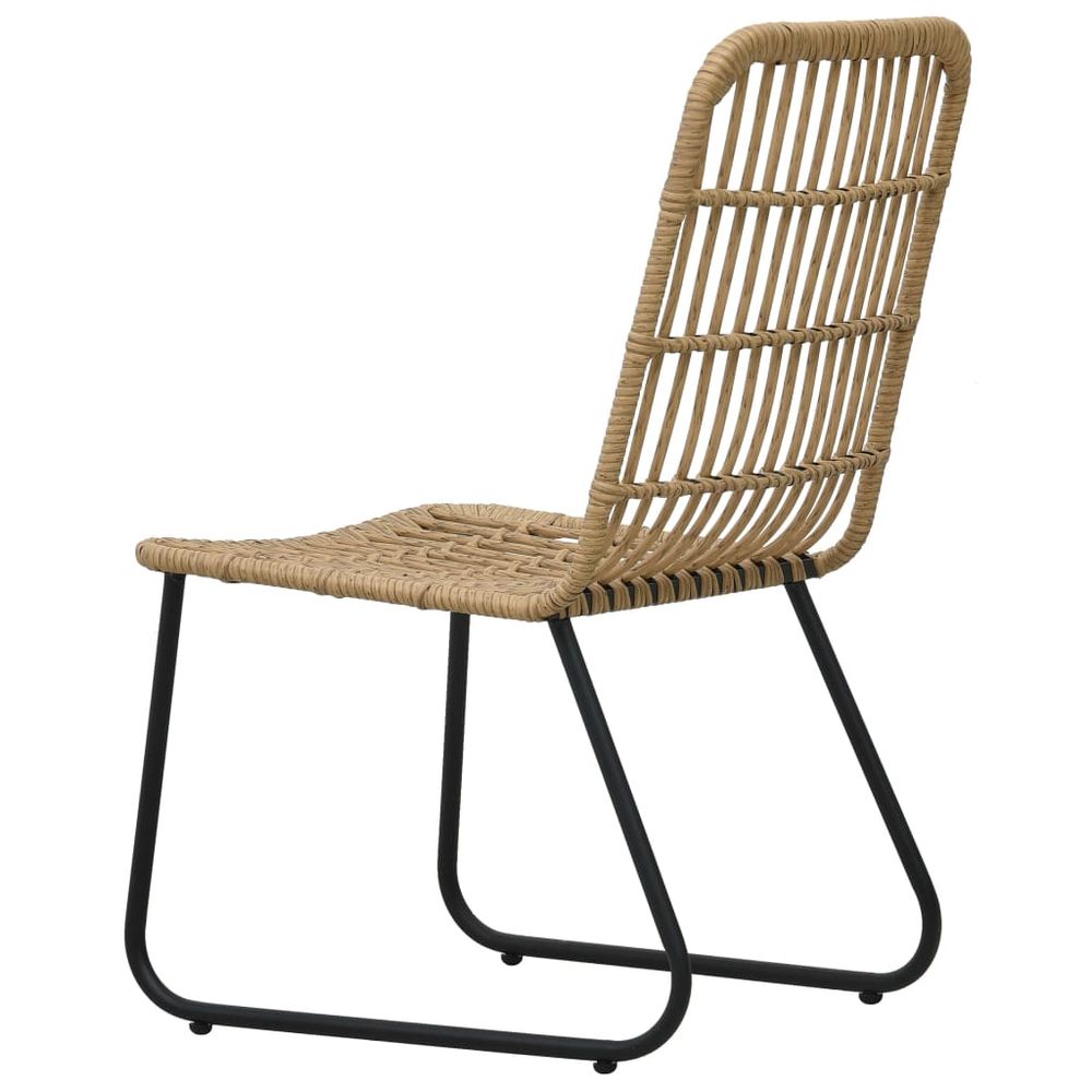 Garden Chairs 2 pcs Poly Rattan Oak - anydaydirect