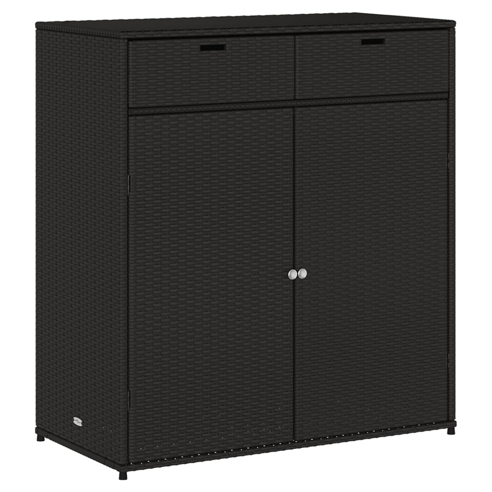 vidaXL Garden Storage Cabinet Black 105x55x113 cm Poly Rattan - anydaydirect