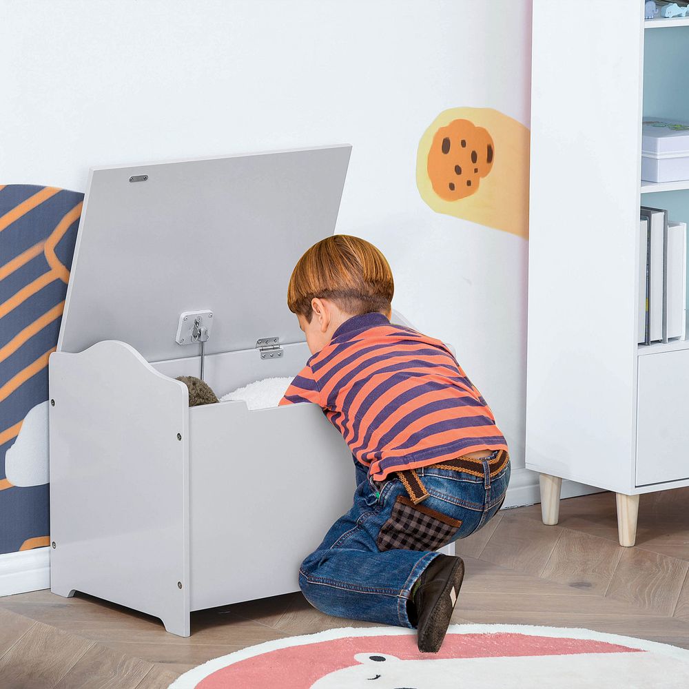 40x60cm Kids Storage Box Toy Organiser for Child 3 Yrs+ Bedroom Grey - anydaydirect