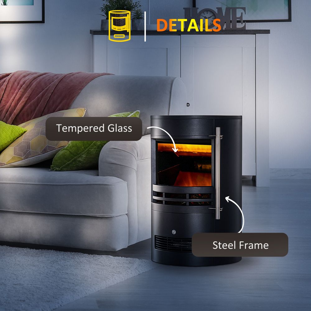 Electric Fireplace Heater 900W/1800W-Black - anydaydirect