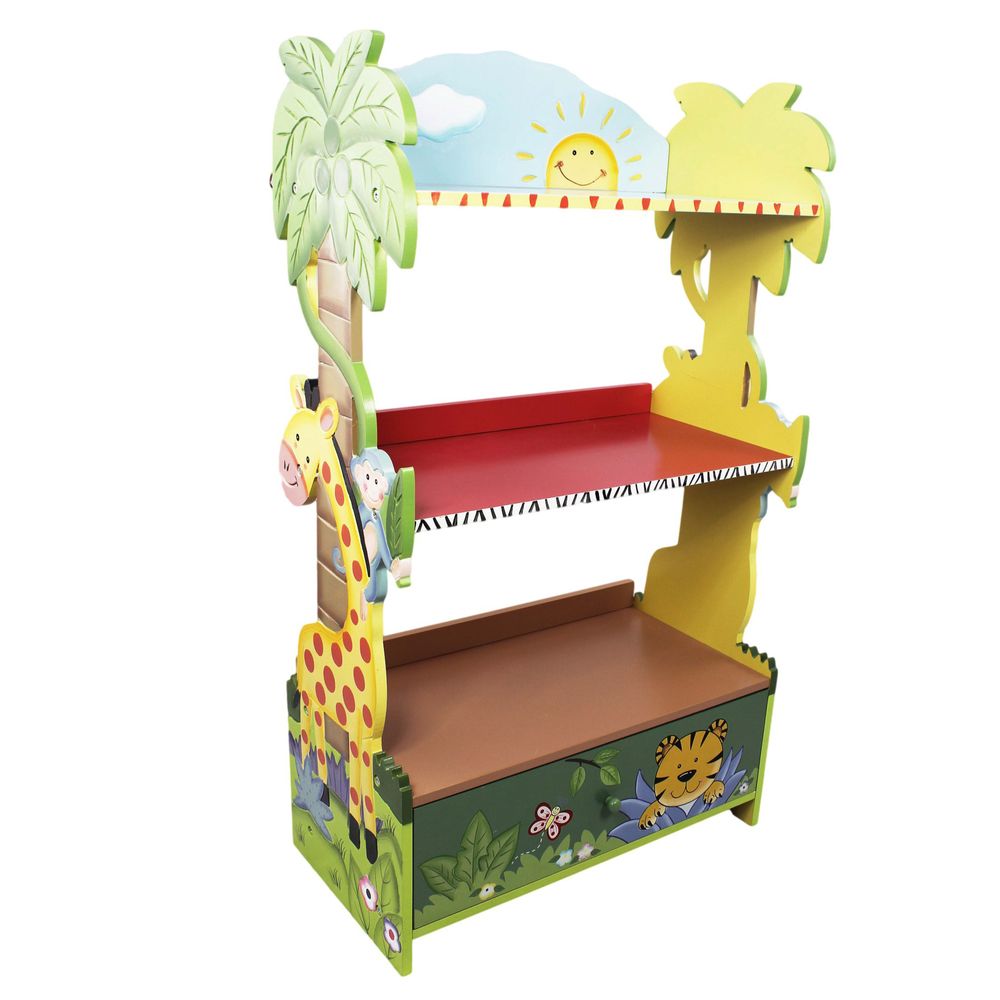 Fantasy Fields Large Kids Bookshelf Bookcase Toy Organiser With Drawer W-8268A - anydaydirect