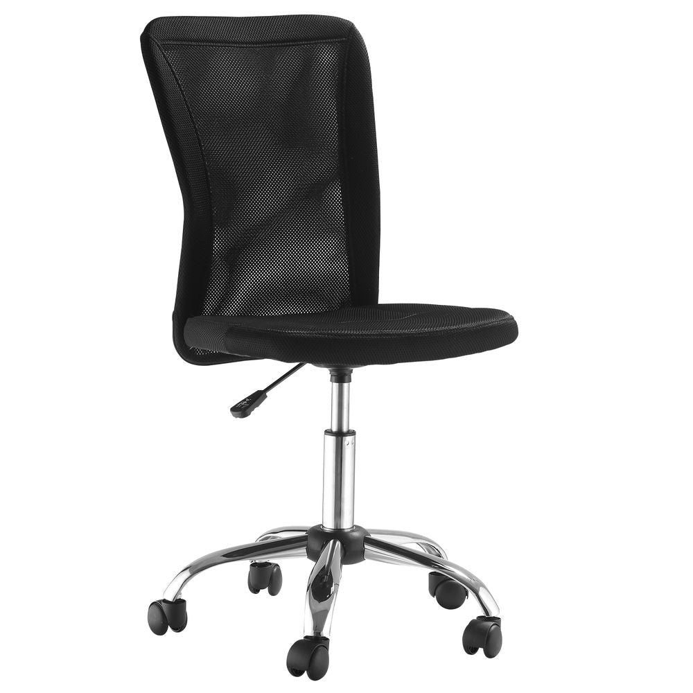 Armless Office Chair Ergonomic Padded Height Adjustable Mesh Back 5 Wheels - anydaydirect