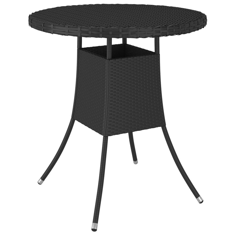 Garden Table Black 70x70x73 cm Poly Rattan - anydaydirect
