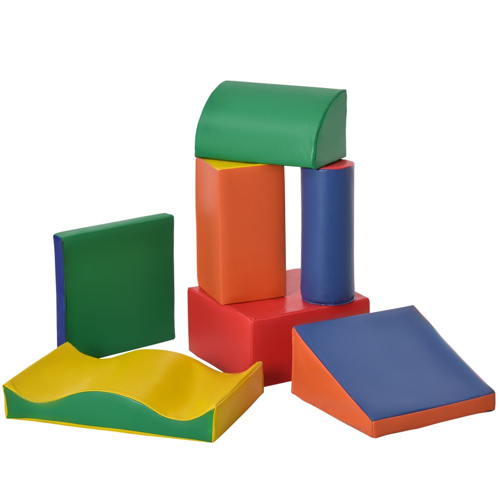 HOMCOM 7 Pcs Kids Soft Foam Puzzle Play Blocks Set Learning Toddler Activity - anydaydirect