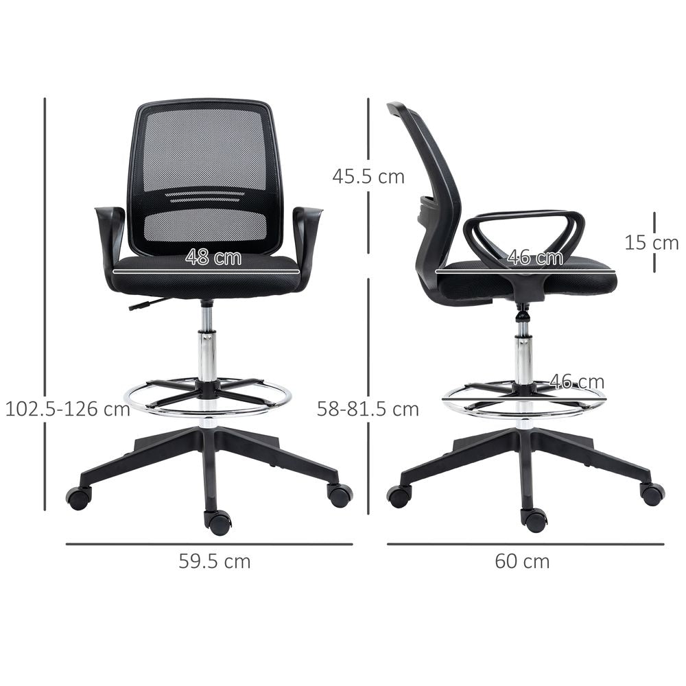 Drafting Chair Tall Office Chair with Adjustable Height and Footrest - anydaydirect