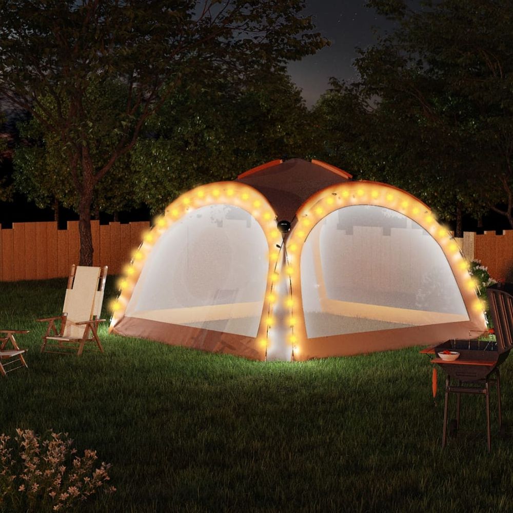 Party Tent with LED and 4 Sidewalls 3.6x3.6x2.3 m - anydaydirect