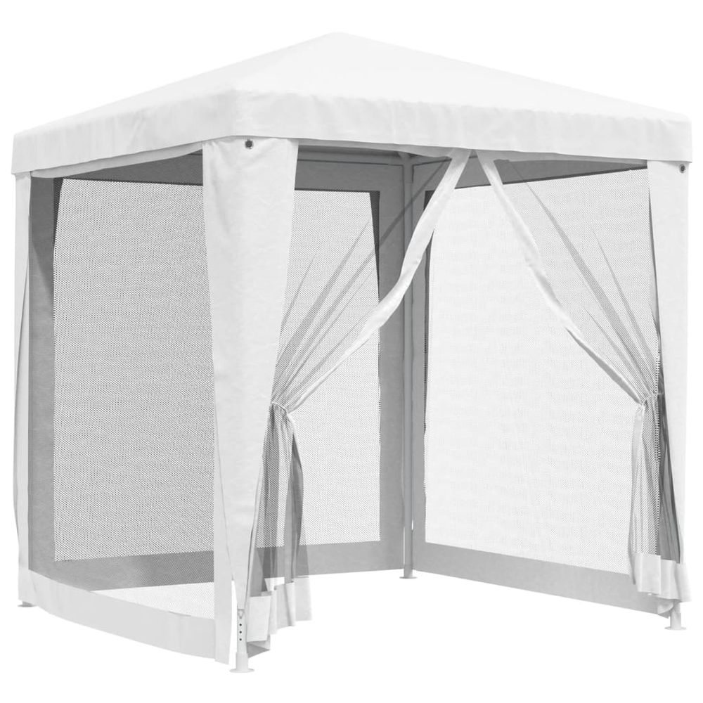 Party Tent with 4 Mesh Sidewalls 2x2 m White - anydaydirect