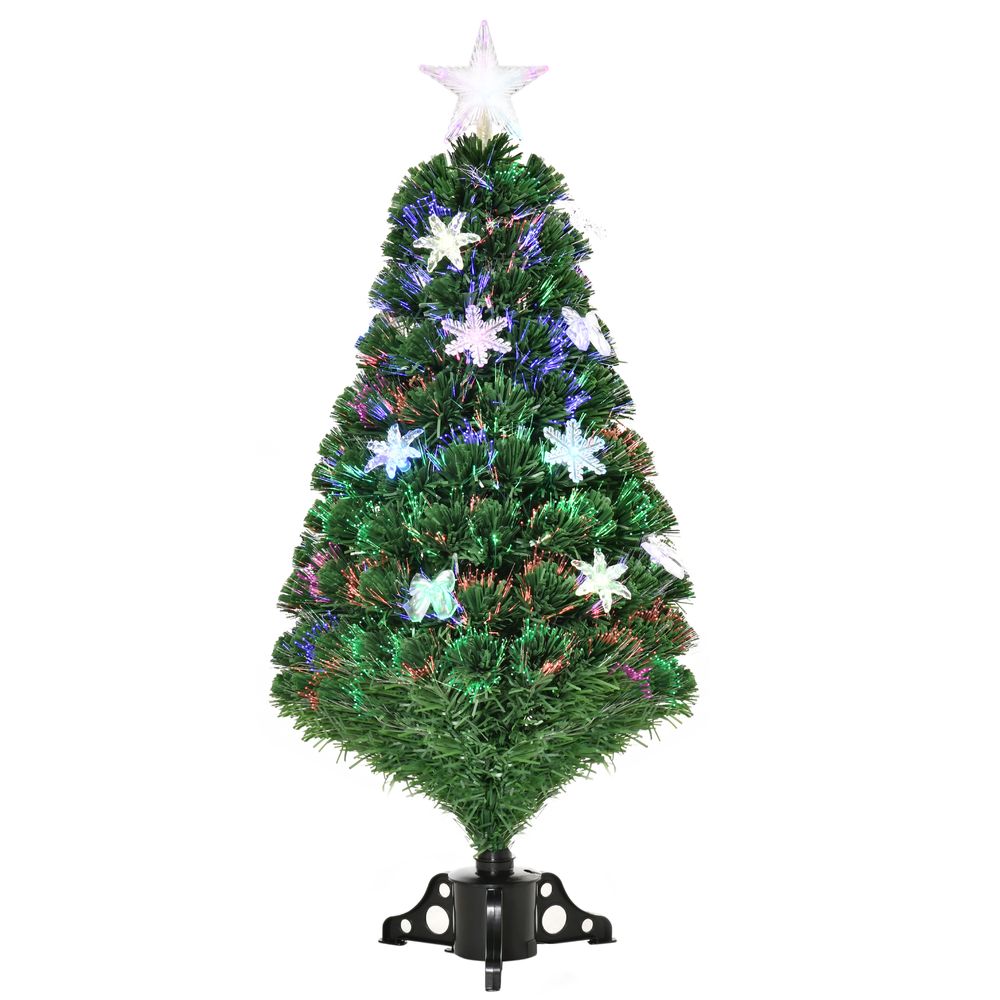 3FT Prelit Artificial Christmas Tree Fiber Optic LED Xmas Foldable Feet Green - anydaydirect