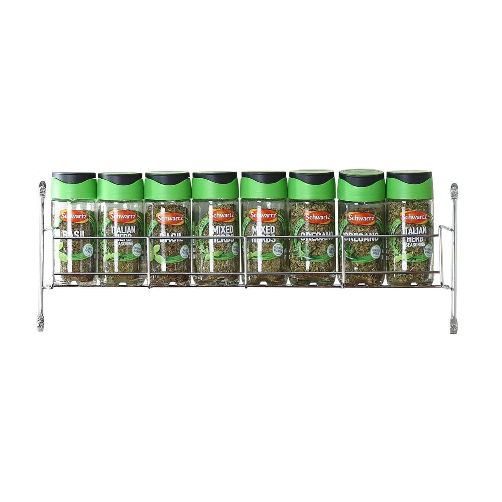 1 Tier Spice Herb Jar Rack Holder for Kitchen Door Cupboard Wall Storage Unit - anydaydirect