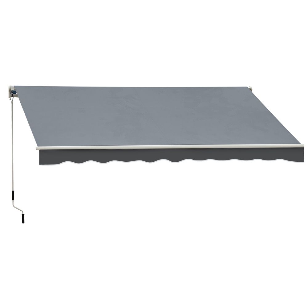 Manual Retractable Sun Shade Patio Awning Outdoor Deck Canopy Shelter, 2.5mx2m - anydaydirect