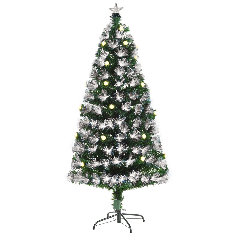 5ft White Light Christmas Tree 90 LEDs Star Topper Tri-Base Pre-Lit Home - anydaydirect