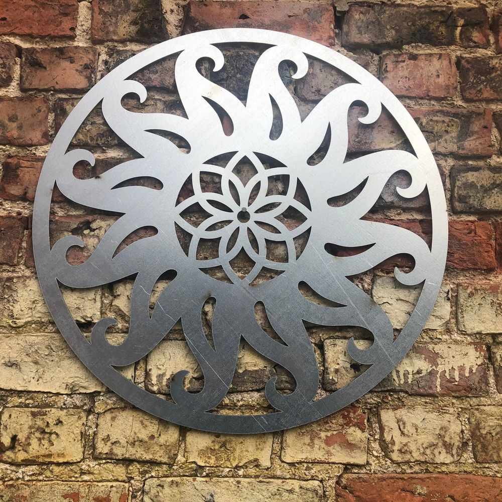 Contemporary steel SUN Sign Metal Garden Ornament Wall Decoratio - anydaydirect