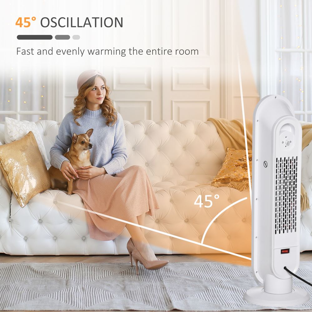 Ceramic Space Heater, Oscillation, Remote Overheat Protection, 1200/2000W - anydaydirect