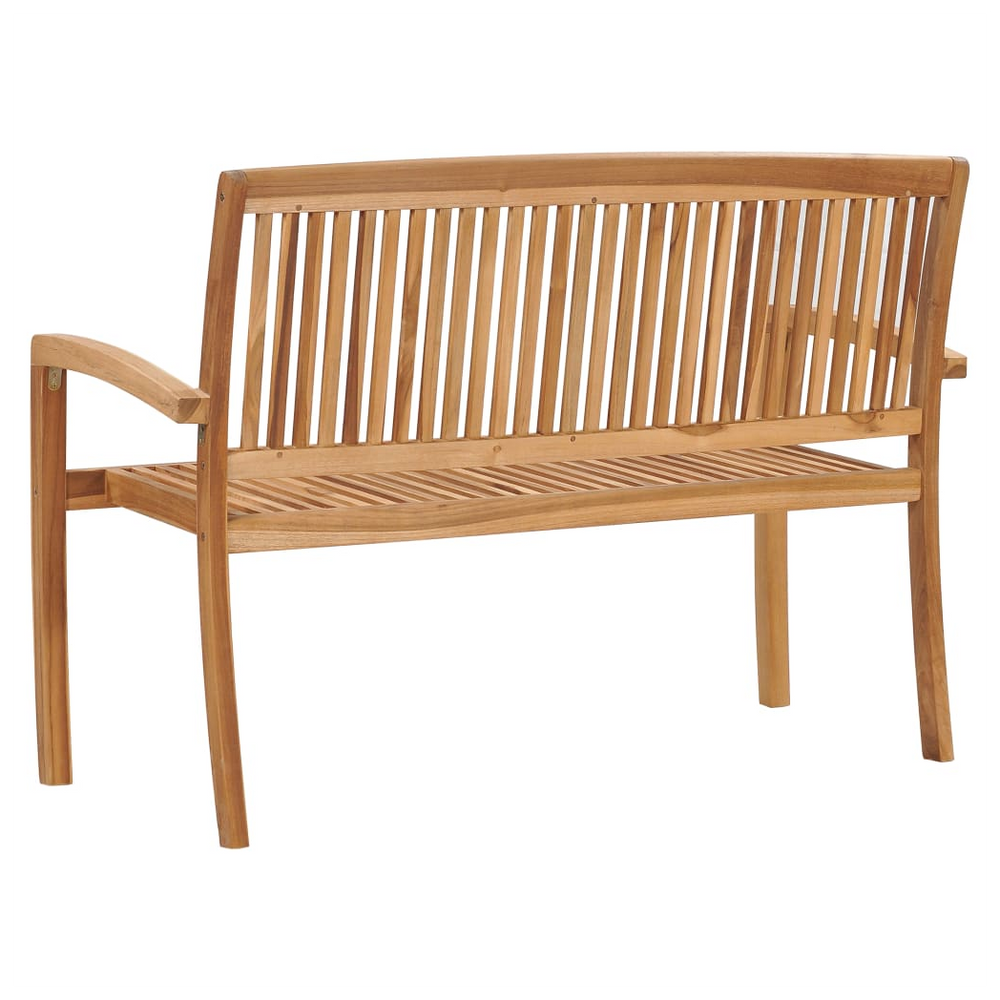 2-Seater Stacking Garden Bench 128.5 cm Solid Teak Wood - anydaydirect