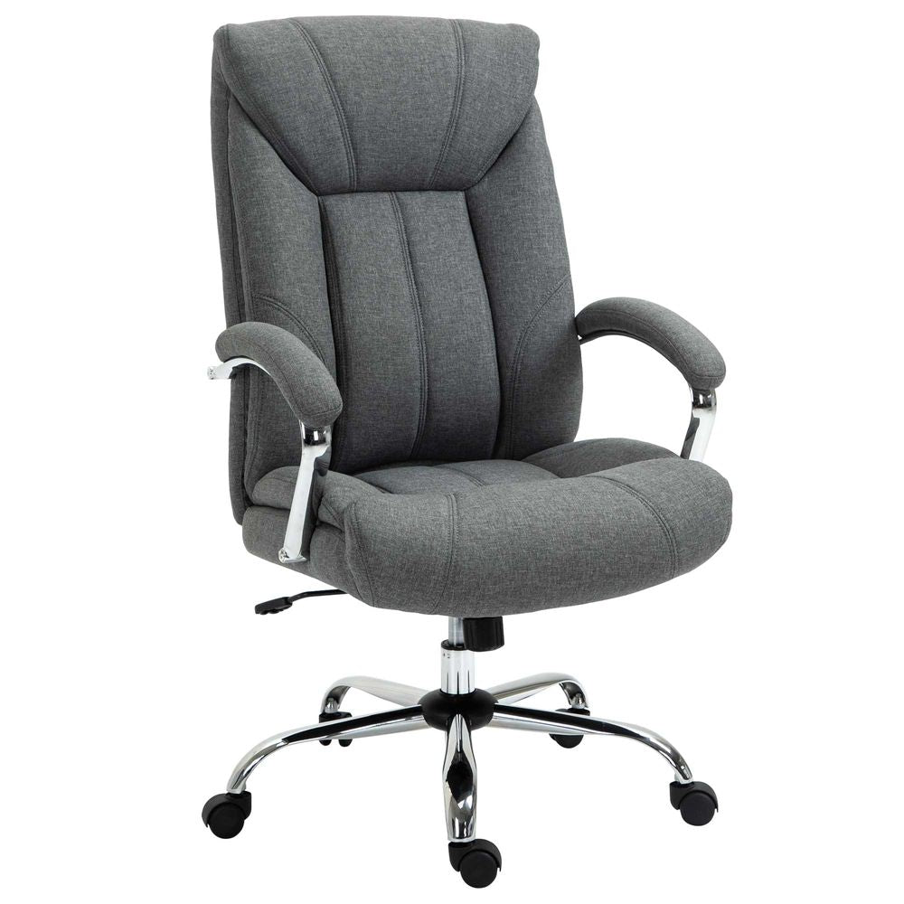 High Back Home Office Chair Computer Desk Chair w/ Arm, Swivel Wheels, Grey - anydaydirect