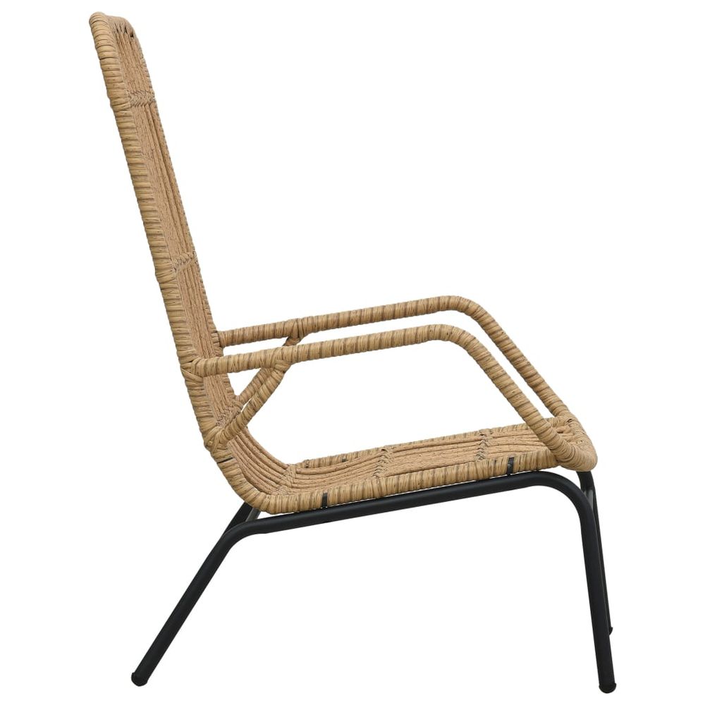 Garden Chair Poly Rattan Light Brown - anydaydirect