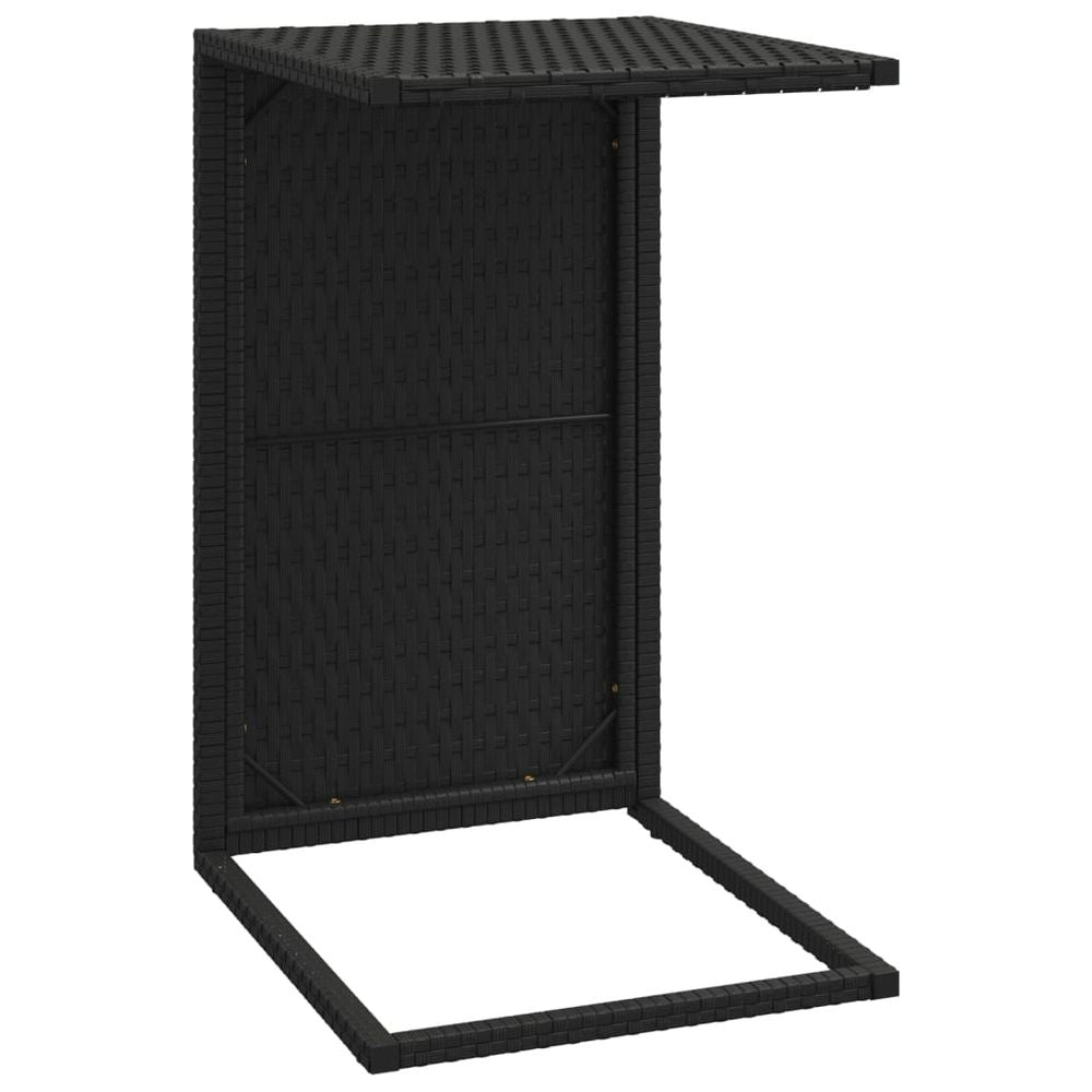 C Table Black 40x35x60 cm Poly Rattan - anydaydirect