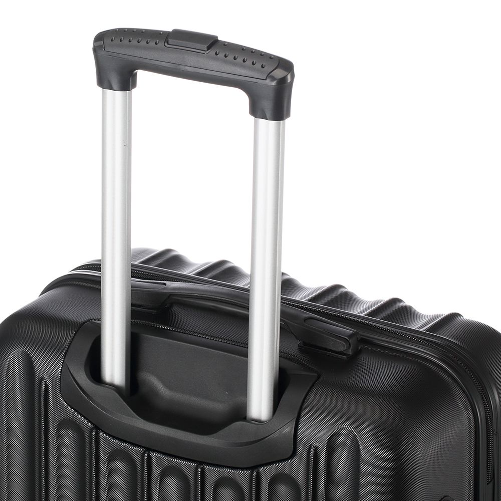 Hardcase Trolley Luggage Suitcase Set 3 pcs ABS Stripe Design Black - anydaydirect