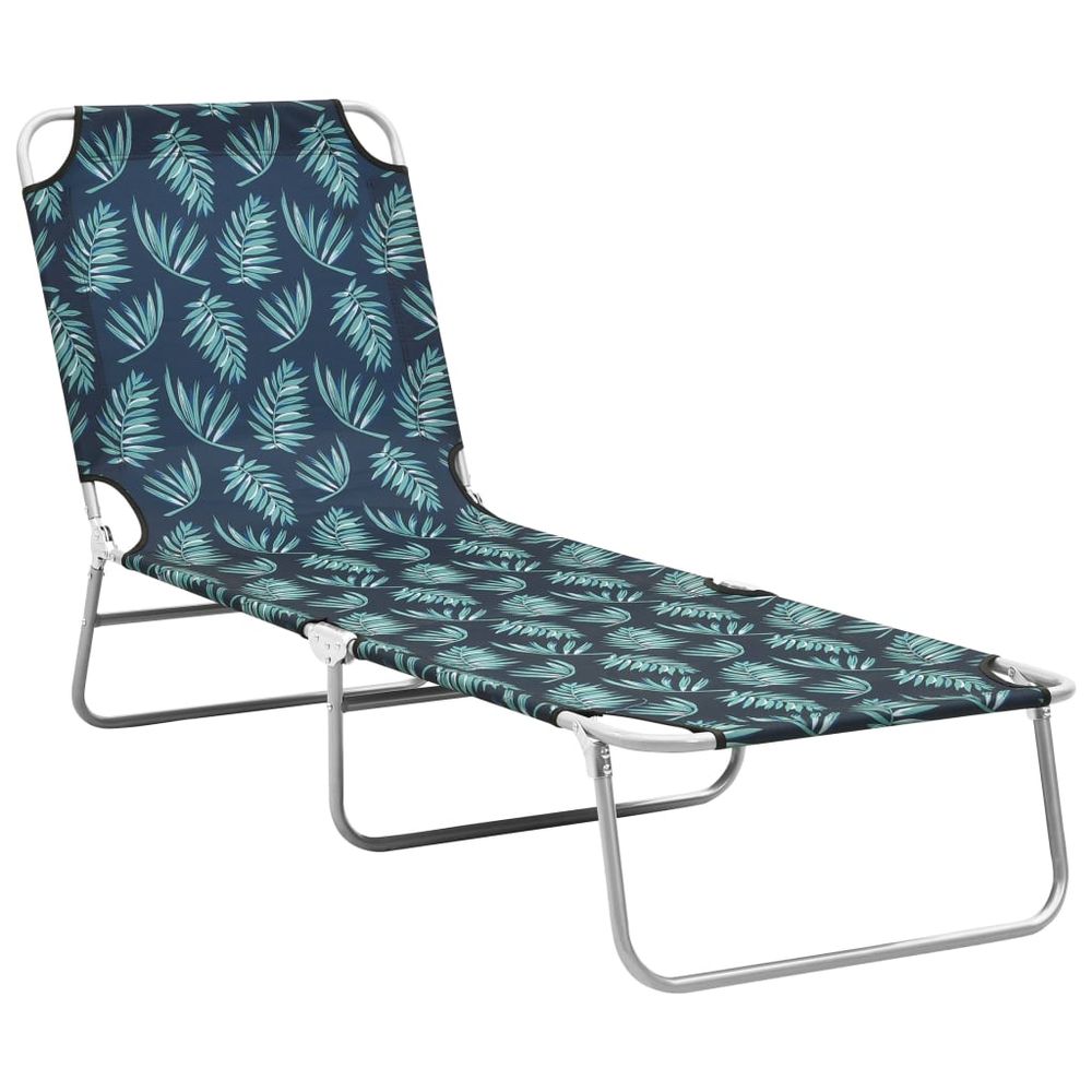 Folding Sun Lounger Steel and Fabric - anydaydirect