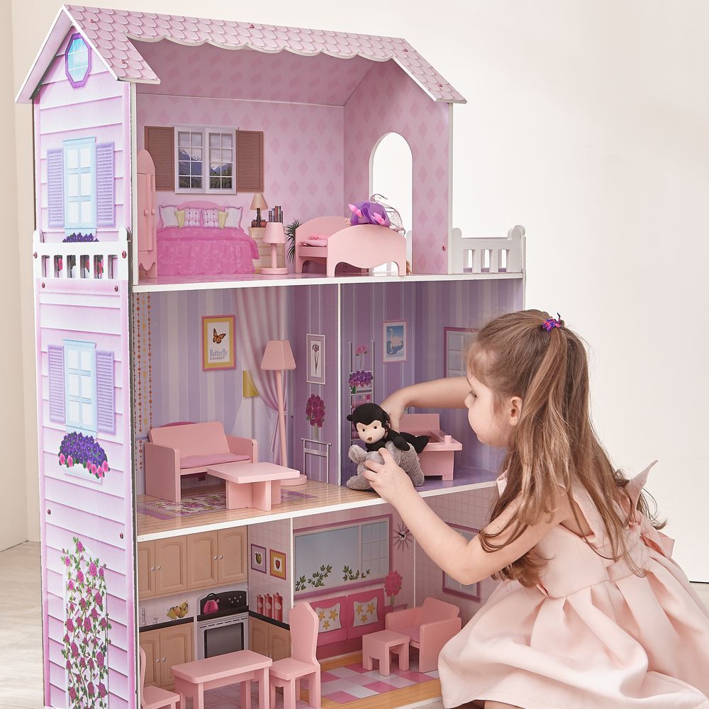 Olivia's Little World Dolls House Wooden Doll House & 13 Accessories KYD-10922A - anydaydirect