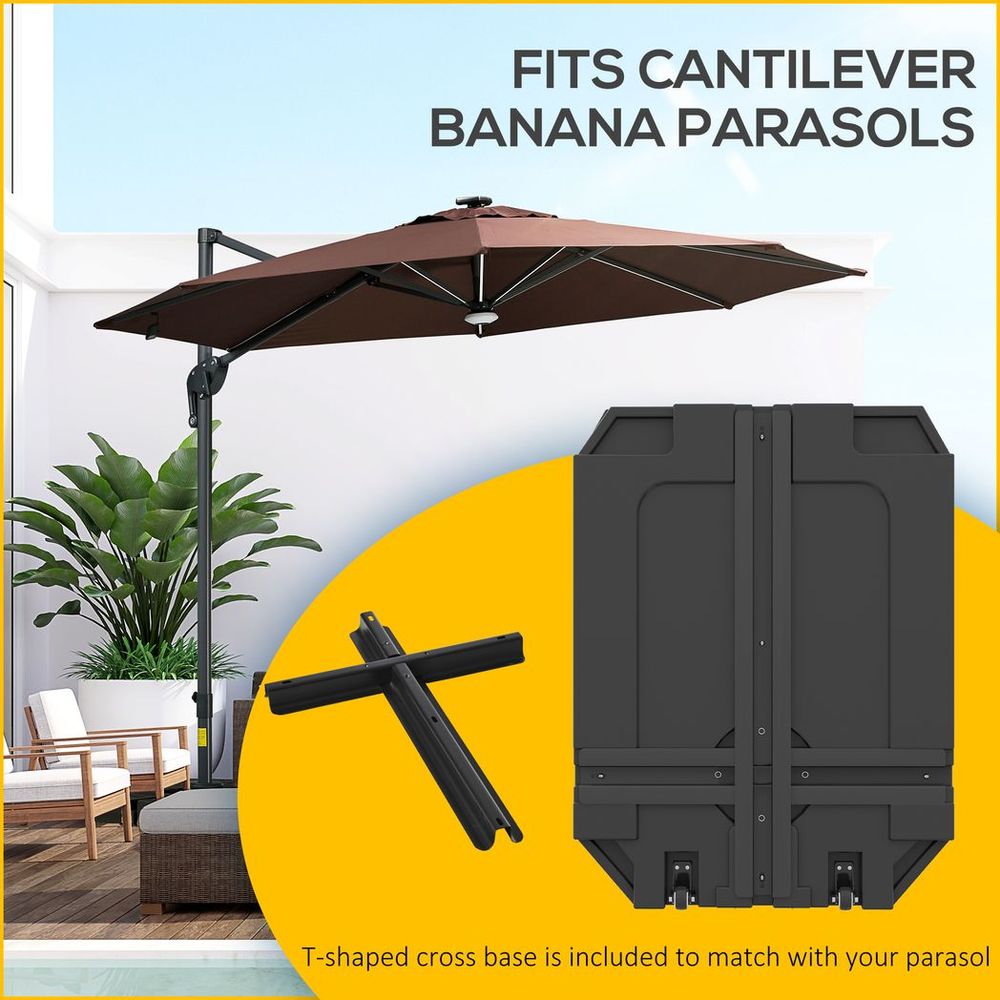 Outsunny Cantilever Parasol Base for Banana Parasol w/ Wheels Water Sand Filled - anydaydirect
