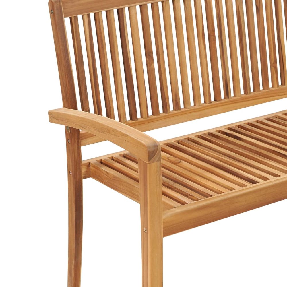 2-Seater Stacking Garden Bench 128.5 cm Solid Teak Wood - anydaydirect