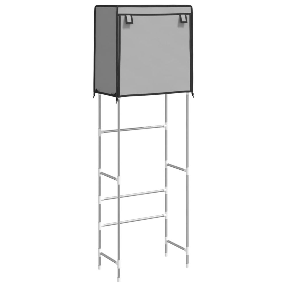 2-Tier Storage Rack over Toilet Grey 56x30x170 cm Iron - anydaydirect