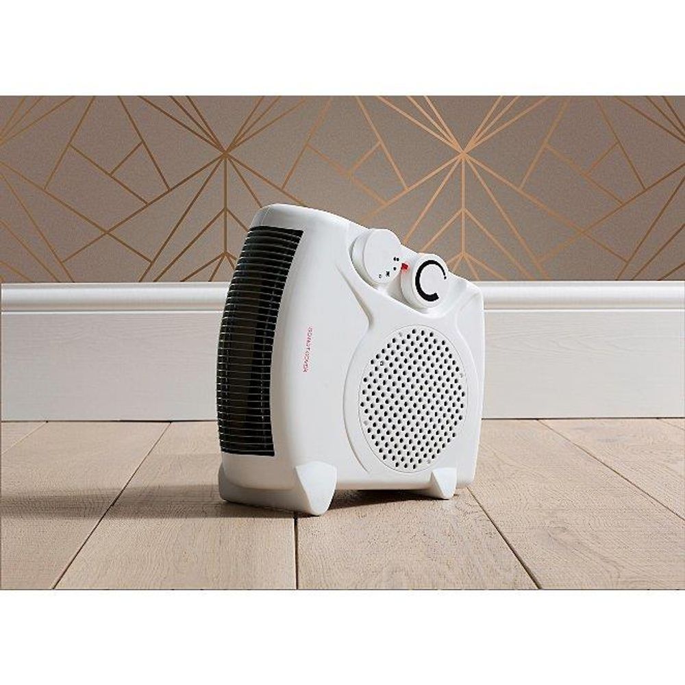 Fine Elements 2000W Flat/Upright Fan Heater Lightweight Cool and Heat - anydaydirect
