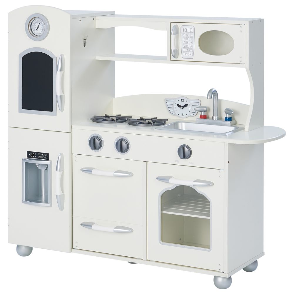 Retro Wooden Kitchen Toy Kitchen White With Ice Maker TD-11414W - anydaydirect