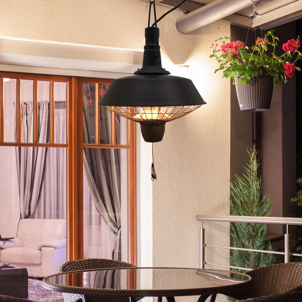 Outsunny 2100W Electric Patio Heater Garden Ceiling Hanging Warmer Halogen Light - anydaydirect