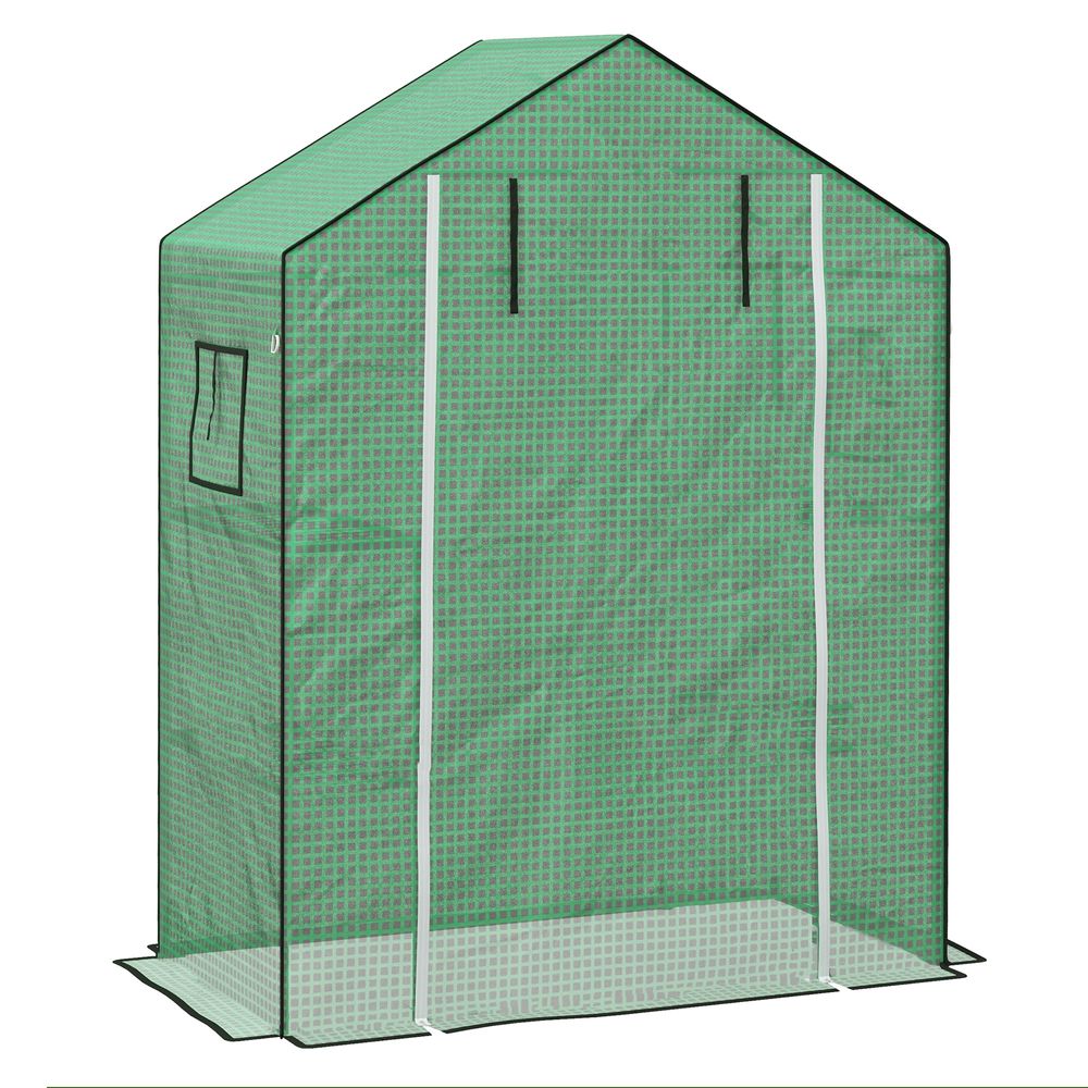 Outsunny PE Greenhouse Cover Replacement with Door and Mesh Windows, Green - anydaydirect
