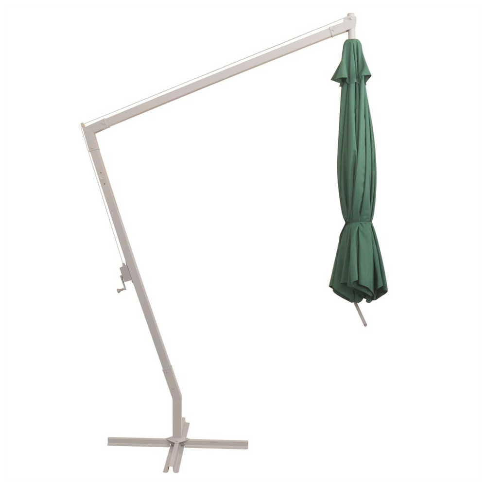 Hanging Parasol 350 cm Green Aluminium Pole - anydaydirect
