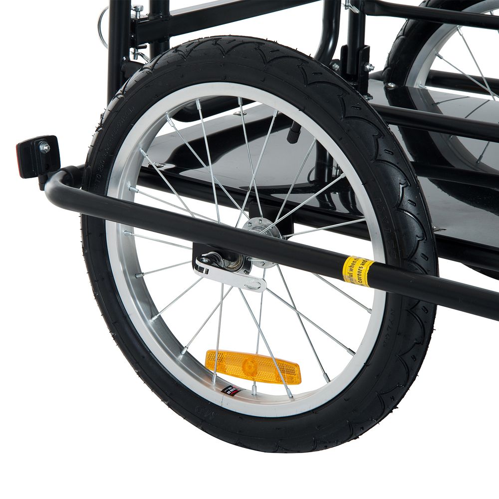 Bicycle Cargo Trailer with Folding Frame Extra Bicycle Storage Carrier W/Hitch-Black - anydaydirect