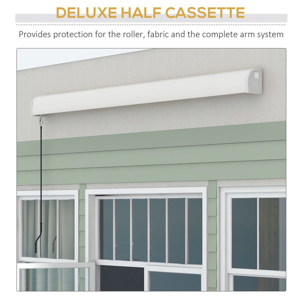 Outsunny 3 x 2.5m Electric Retractable Awning Sun Canopies for Door Window - anydaydirect