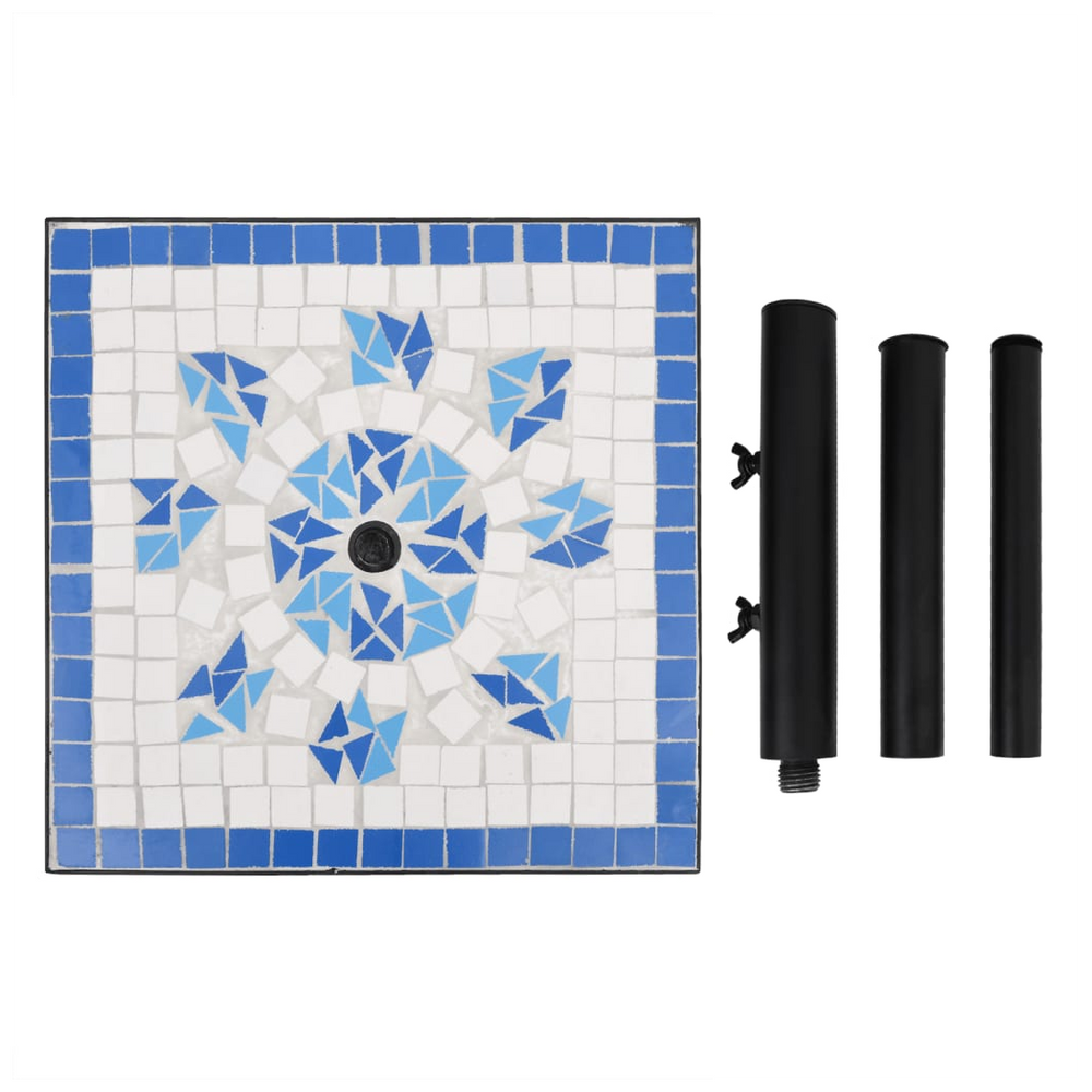Parasol Base Blue and White Square 12 kg - anydaydirect