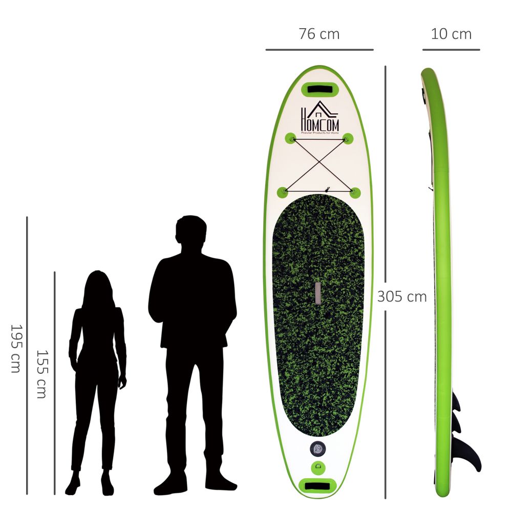 10ft Inflatable Surfing Board W/ Paddle, Fix Bag, Air Pump, Fin HOMCOM - anydaydirect