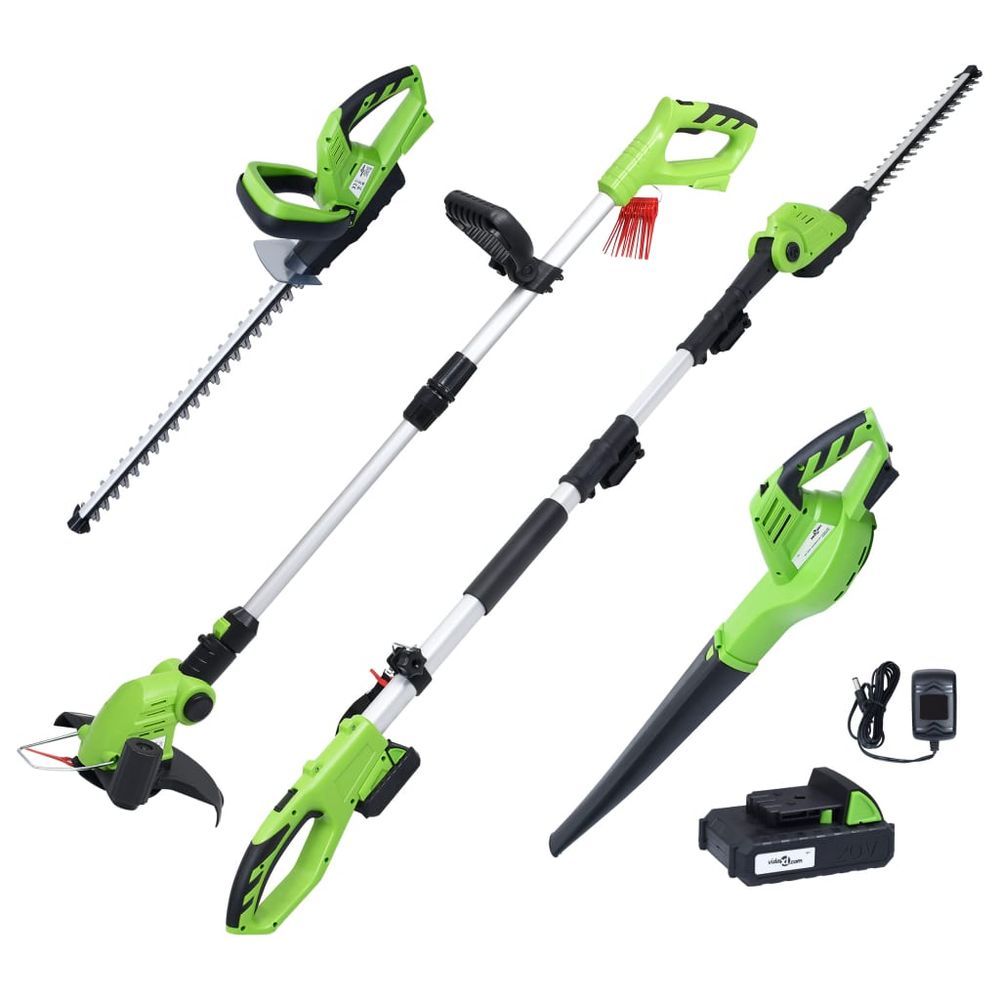4 Piece Cordless Garden Power Tool Set with Charger&Battery - anydaydirect