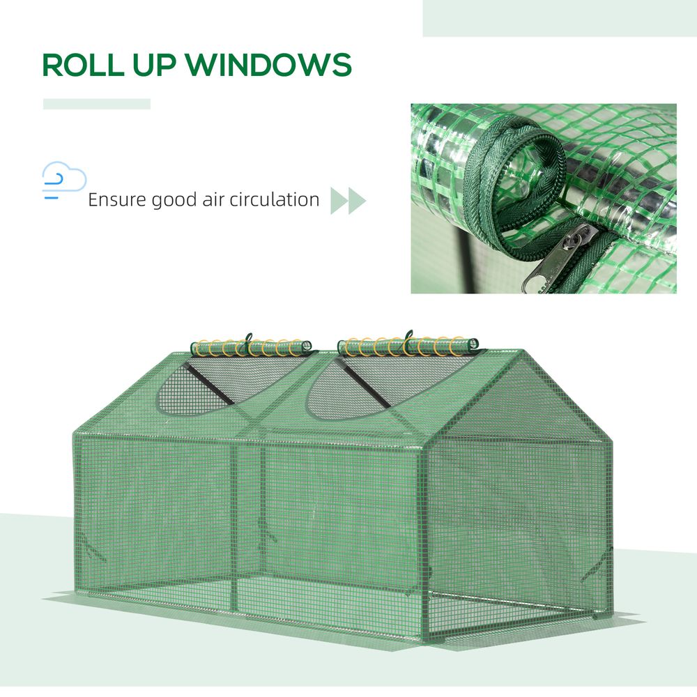 Mini Greenhouse, with Durable PE Cover, 119x60x60cm - anydaydirect