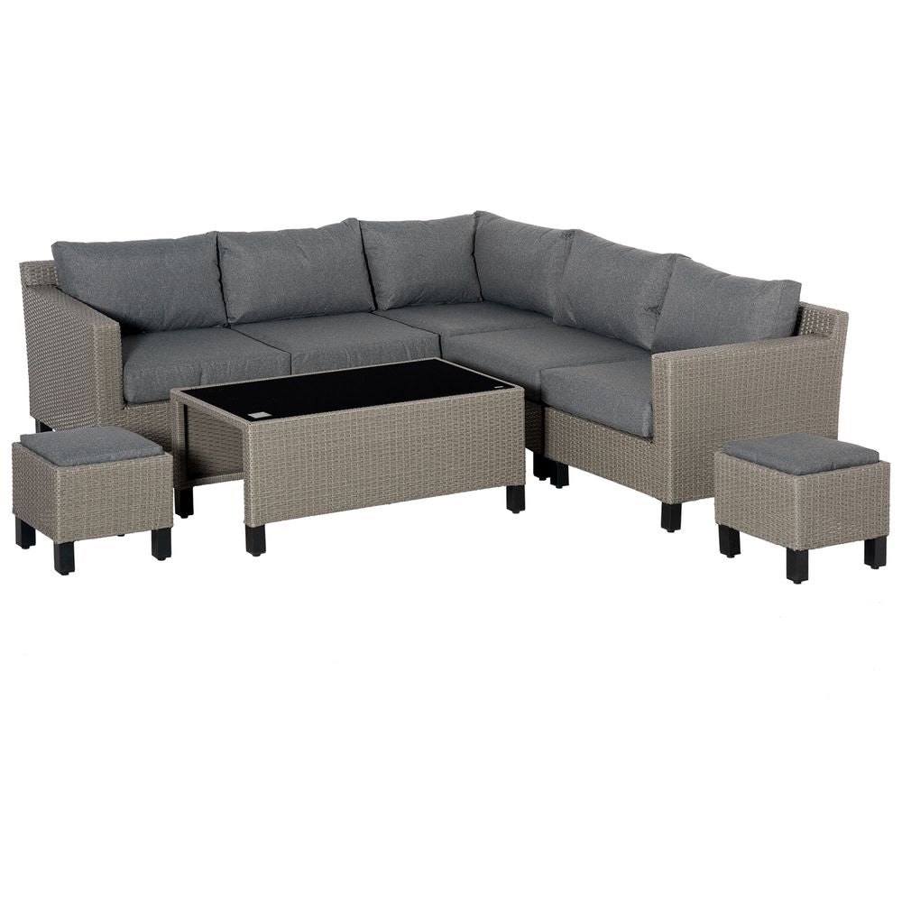 8 PCS Outdoor PE Rattan Wicker Conservatory Sofa Set, Patio Furniture - anydaydirect