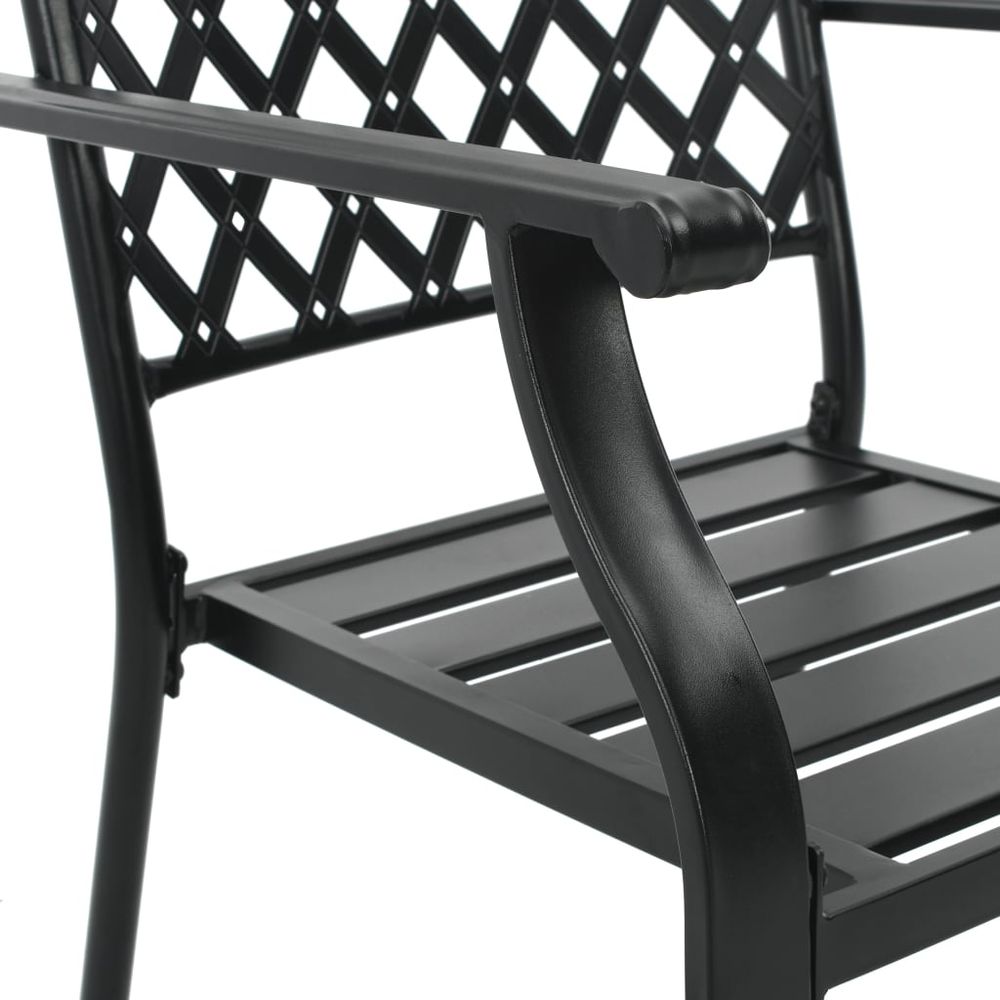 Outdoor Chairs 4 pcs Mesh Design Steel Black - anydaydirect