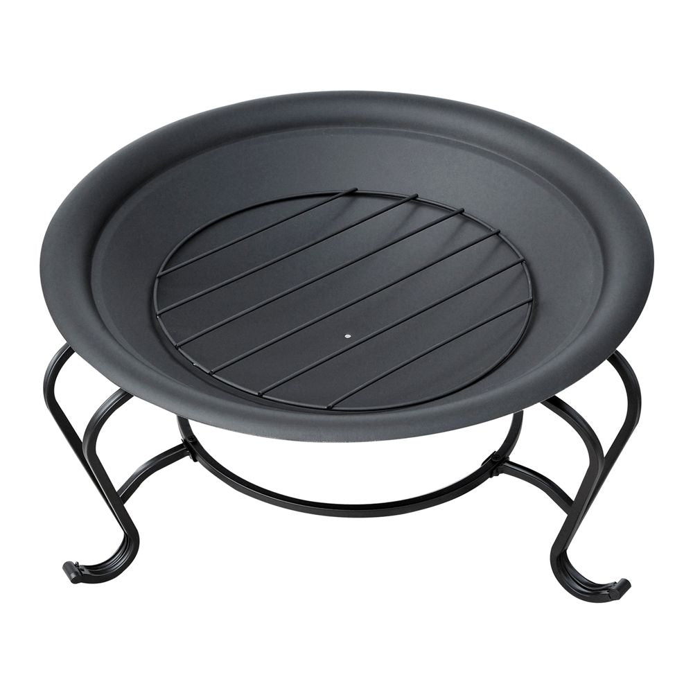 Outsunny Steel Fire Pit, ? 56x45H cm (Lid Included)-Black/Blue |aosom.co.uk - anydaydirect