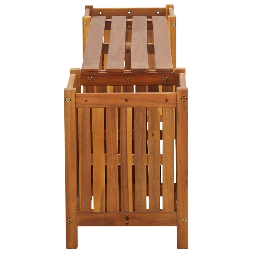 Garden Bench with 2 Planters 150x30x40 cm Solid Acacia Wood - anydaydirect