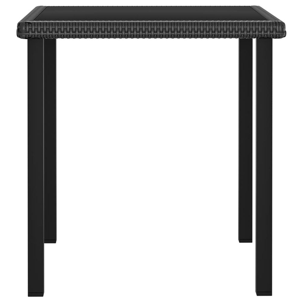 Garden Dining Table Black 70x70x73 cm Poly Rattan - anydaydirect